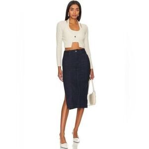 Favorite Daughter Dark Wash The Mischa Straight Pencil Denim Skirt B2184